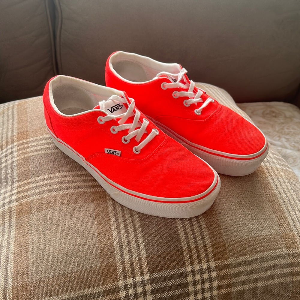 Vans, US size 9, platform, bright orange
